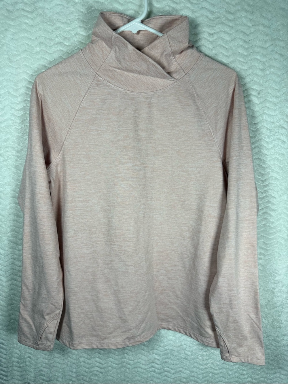Apana Heathered Blush Funnel Neck Pullover